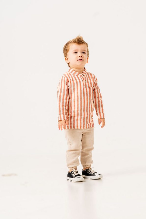 JNF Kids Boy's Striped Shirt Two-Piece Set