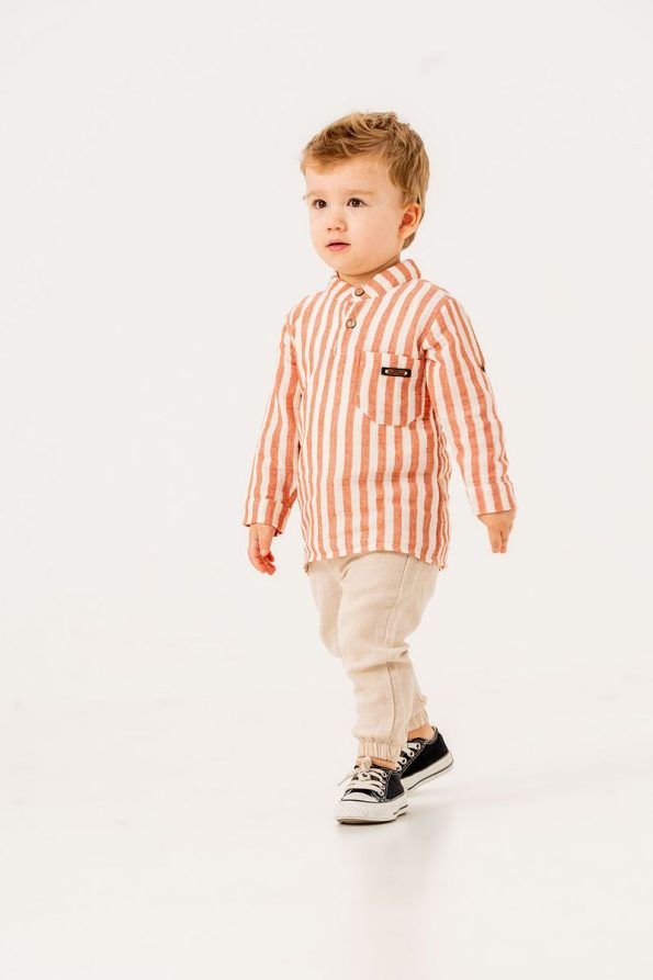 JNF Kids Boy's Striped Shirt Two-Piece Set