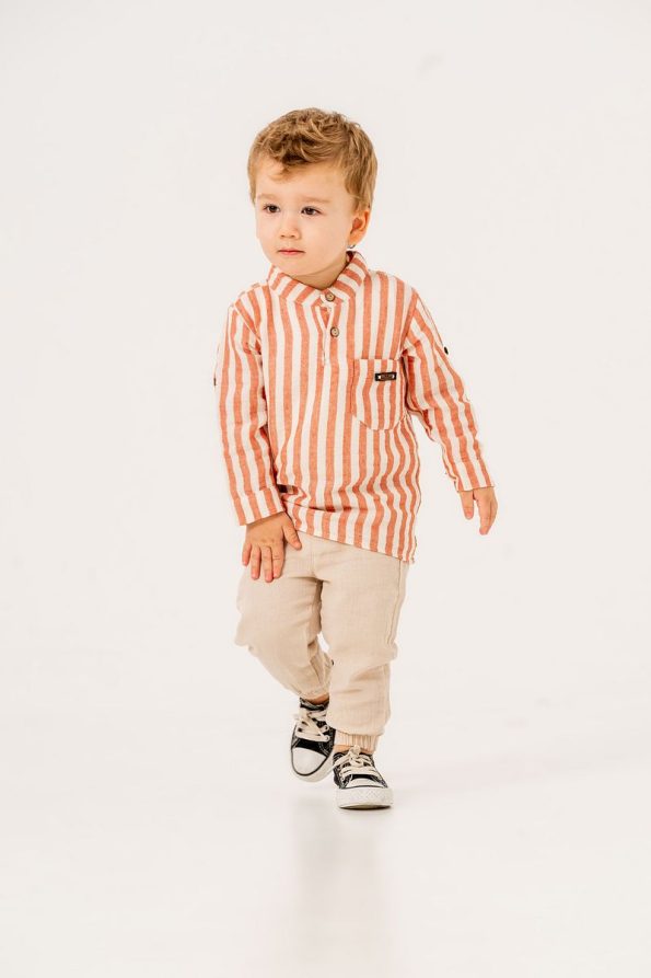 JNF Kids Boy's Striped Shirt Two-Piece Set