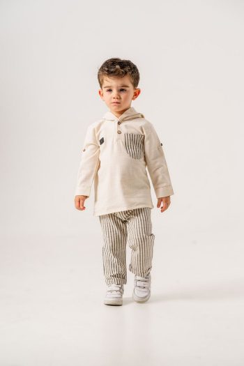 JNF Kids Boys Striped Linen Two-Piece Set
