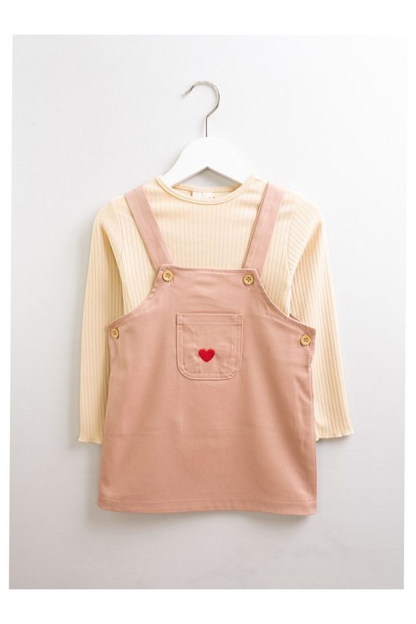 Cotton Trips Gabardin Heart Detail Dress Set (Ages 1-8)