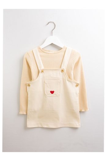 Cotton Trips Heart Detail Dress Set 2-Piece (Ages 1-8)