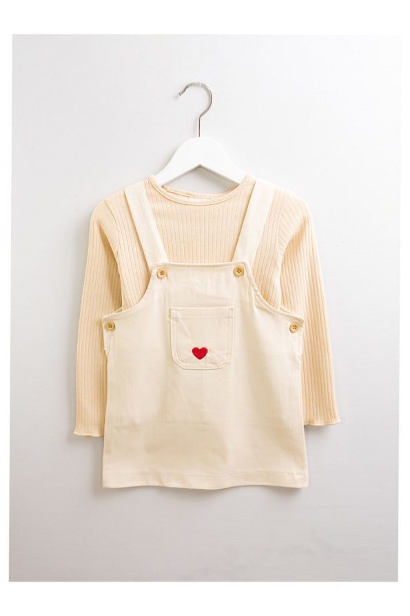 Cotton Trips Heart Detail Dress Set 2-Piece (Ages 1-8)