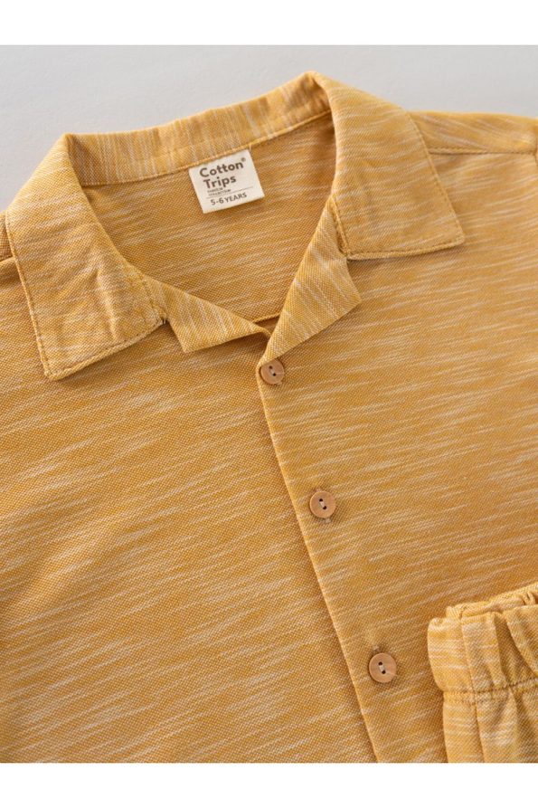 Cotton Trips Summer Polo Neck 2-Piece Set (2-7 Years) - Yellow