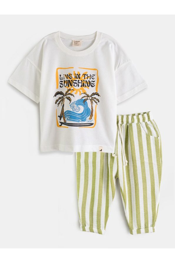 Cotton Trips Printed Summer Set (2-7 Years) - Green