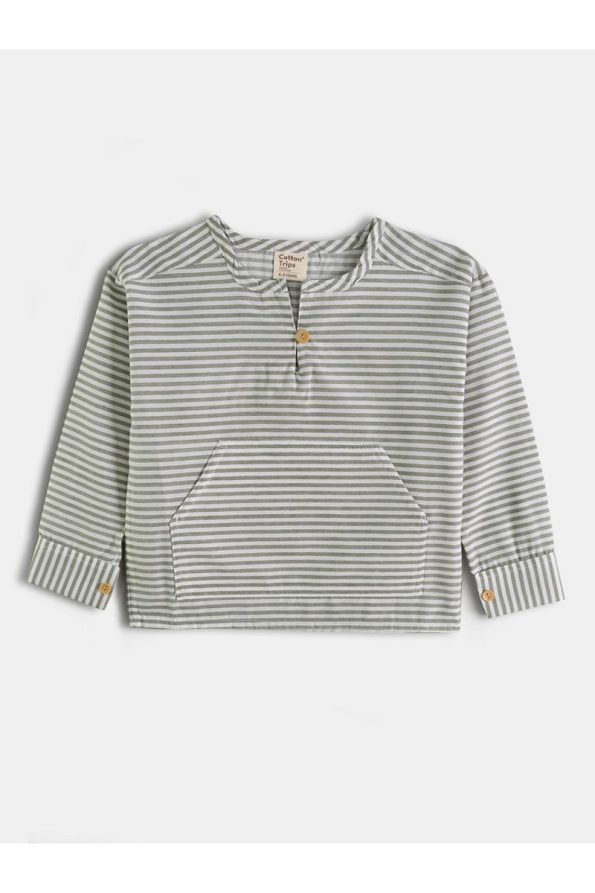 Cotton Trips Striped Shirt and Textured Set for Kids (2-7 Years)