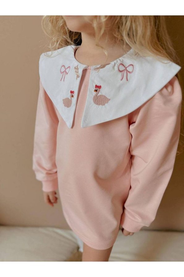 Yigit Boutique Girls' Shirt Collar Dress