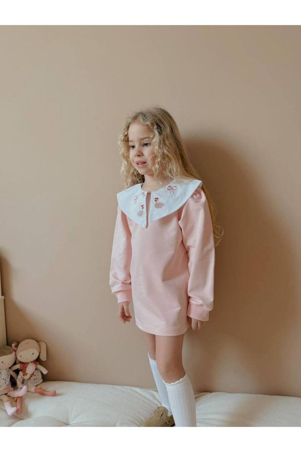 Yigit Boutique Girls' Shirt Collar Dress