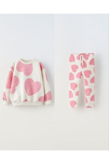 Heart Print Legging Set for Girls