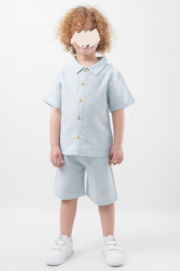Cotton Muslin Shirt and Short Set for Kids