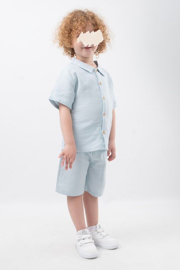 Cotton Muslin Shirt and Short Set for Kids