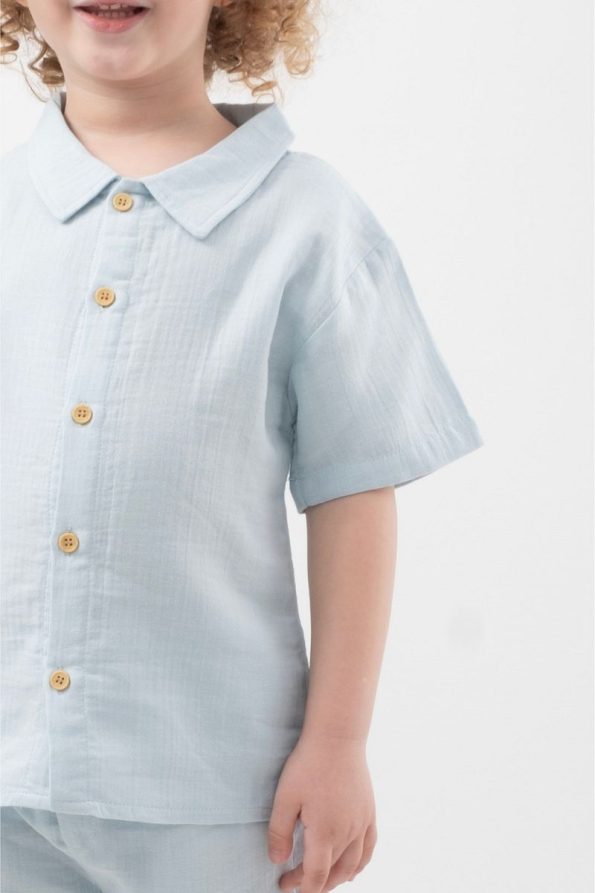 Cotton Muslin Shirt and Short Set for Kids