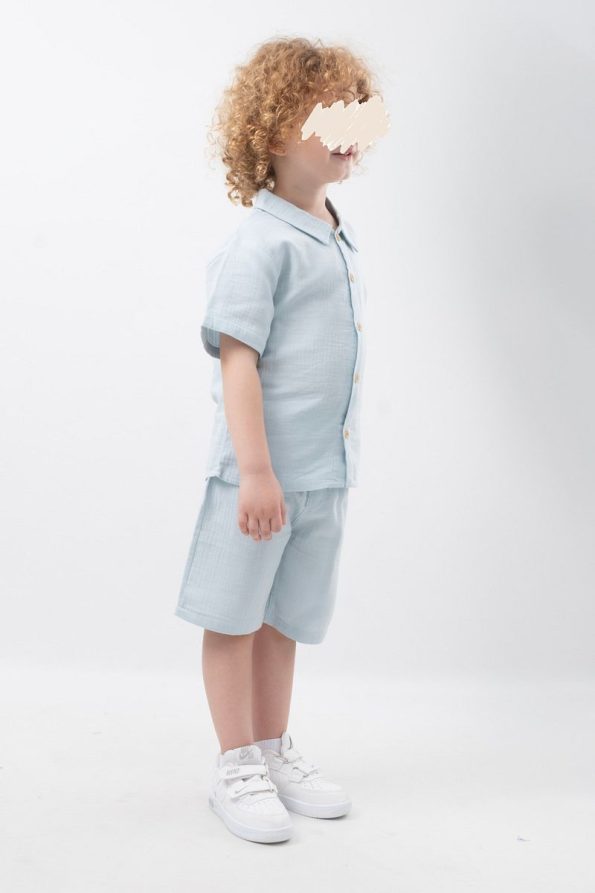 Cotton Muslin Shirt and Short Set for Kids