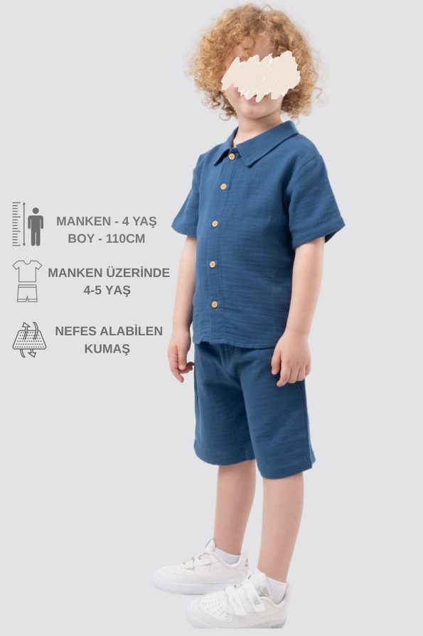 Vauva Muslin Shirt and Shorts Set for Kids