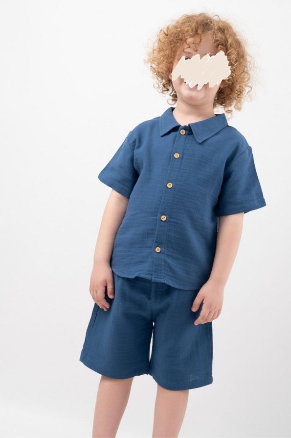 Vauva Muslin Shirt and Shorts Set for Kids