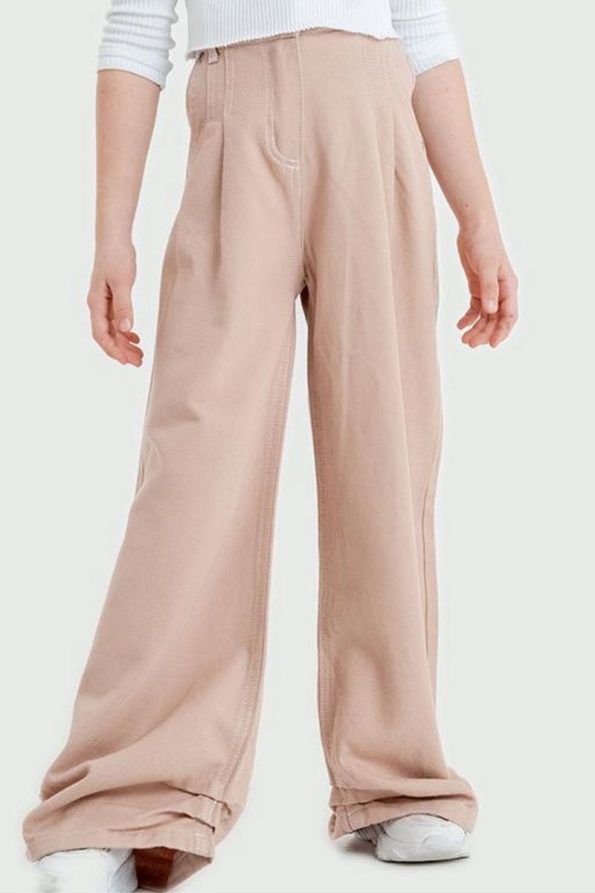 Girls' Pleated Linen Pants