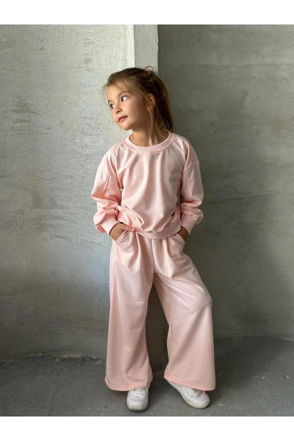 le petit sole Girls' Self Love Slogan Oversized Two-Piece Set