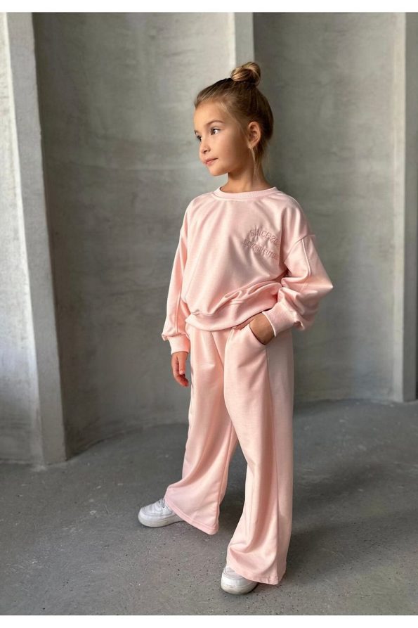le petit sole Girls' Self Love Slogan Oversized Two-Piece Set