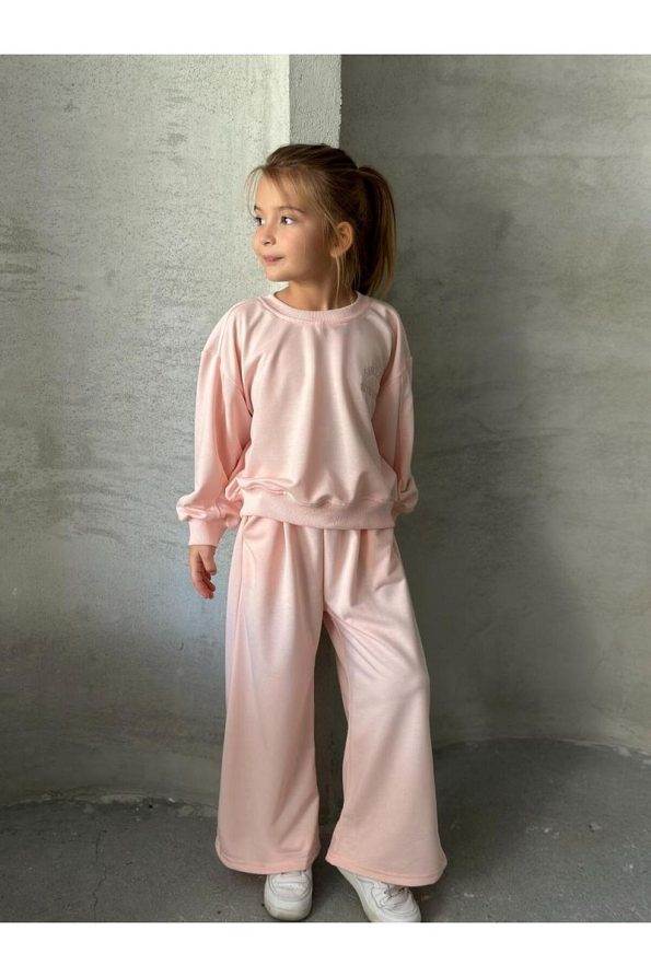 le petit sole Girls' Self Love Slogan Oversized Two-Piece Set