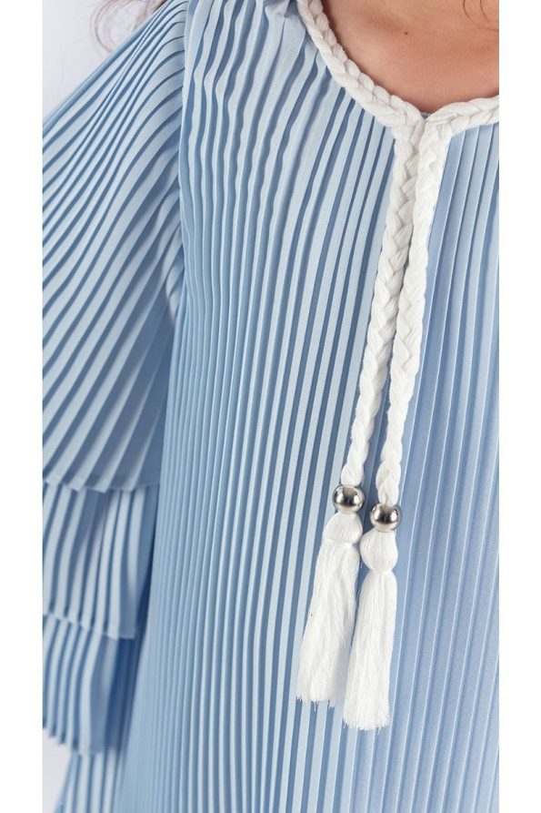 Mnk Baby&Kids Girls' Pleated Dress in Blue