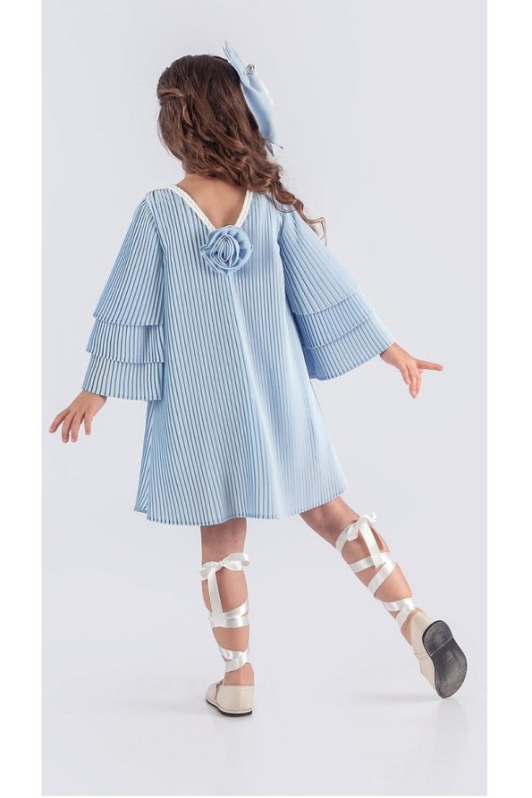 Mnk Baby&Kids Girls' Pleated Dress in Blue
