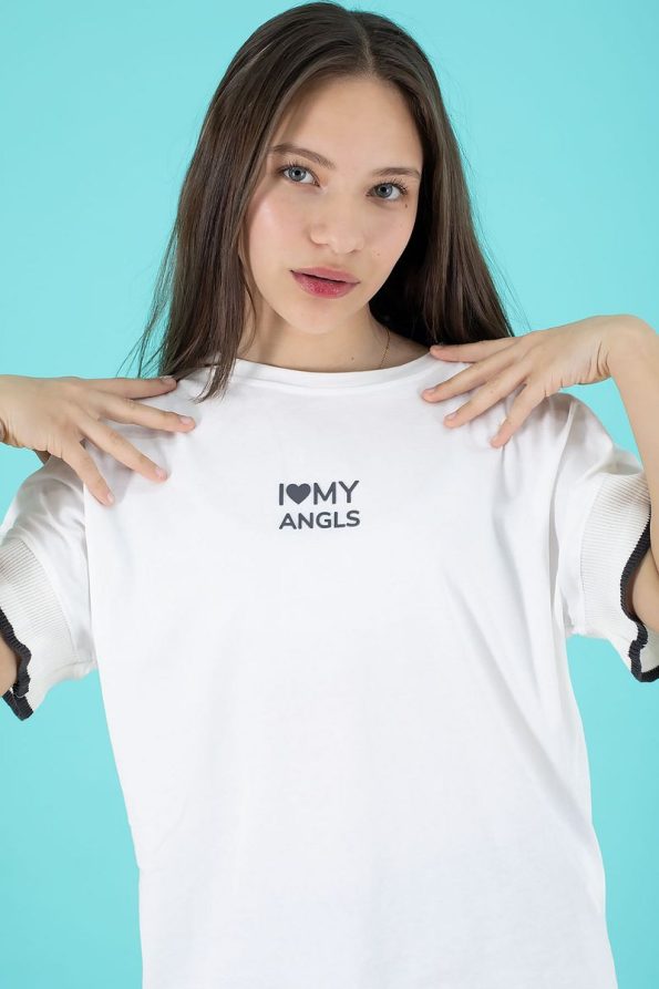 Cansın Mini Gray Oversized T-Shirt and Parachute Pants Set for Girls