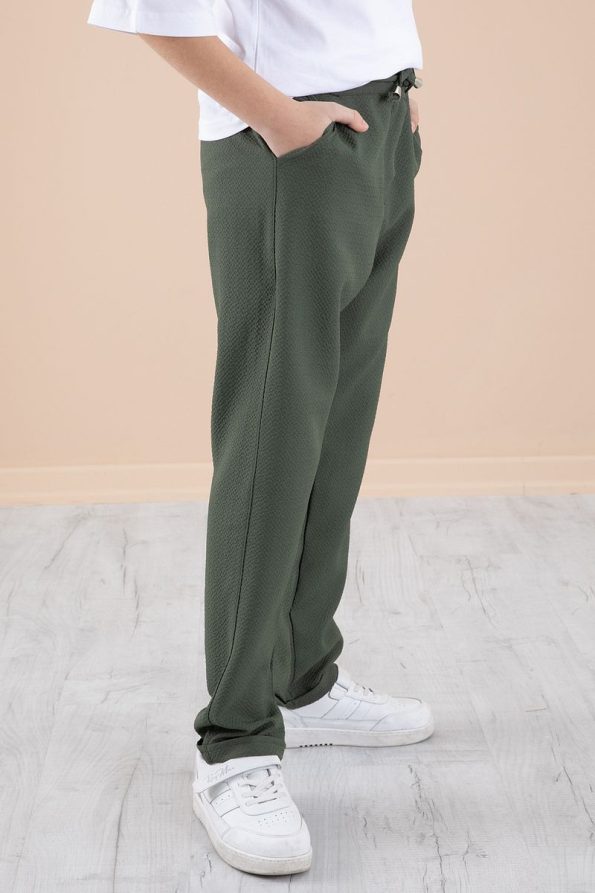 Cansin Mini Green Double Cuff Boys' Jogger Pants
