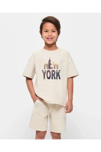 Uyguntarz Kids New York Printed Cotton T-Shirt