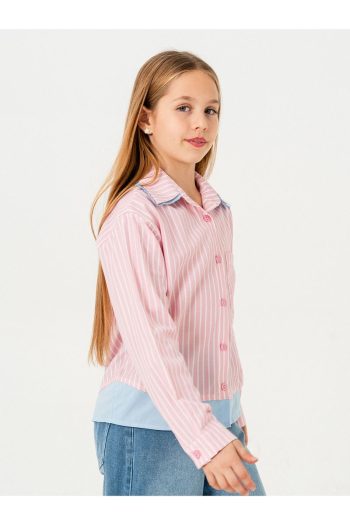 Giyicem Textile Girls' Double Collared Shirt