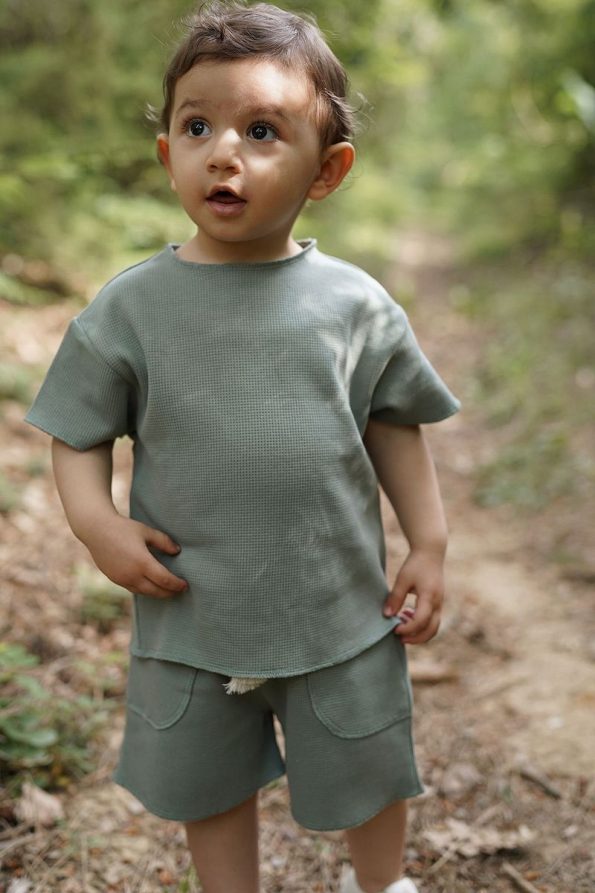 MELLS BABY Waffle Cotton Children's Shorts Set