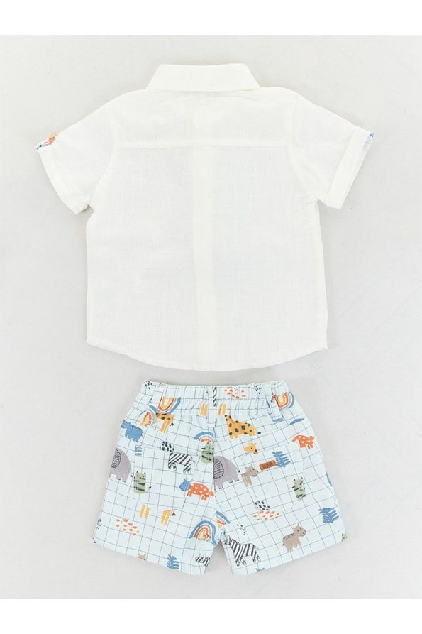 Midimod Baby Boys' Festive Shirt and Shorts Set with Tie