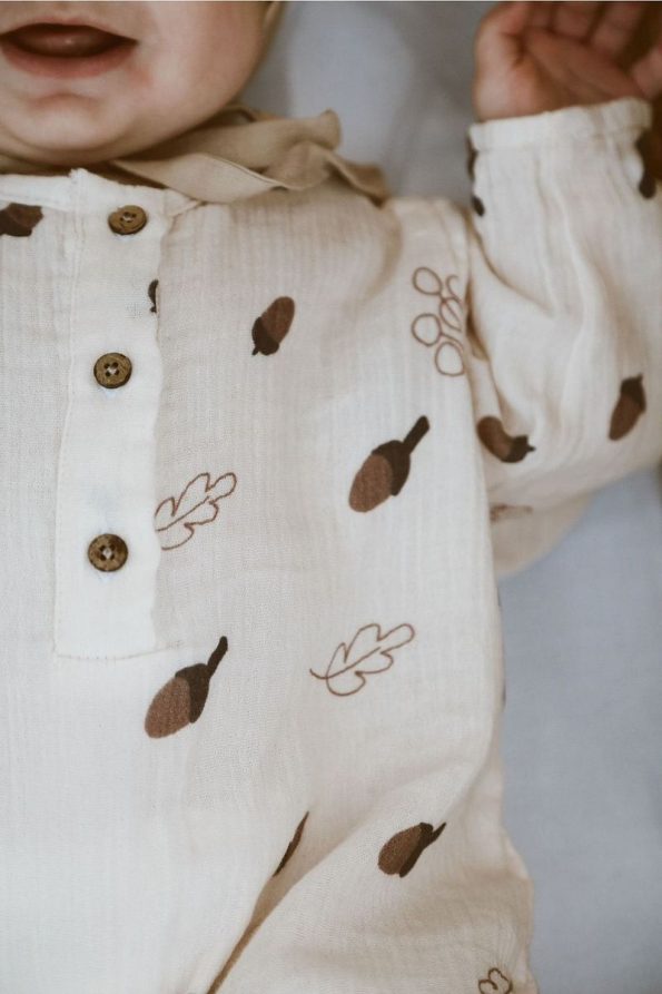 MELLS BABY Organic Muslin Cotton Baby Romper