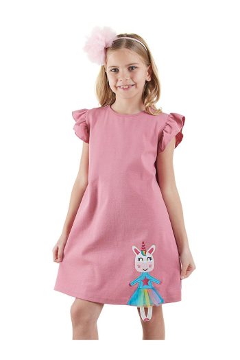 Denokids Lilycorn Pink Summer Dress for Girls