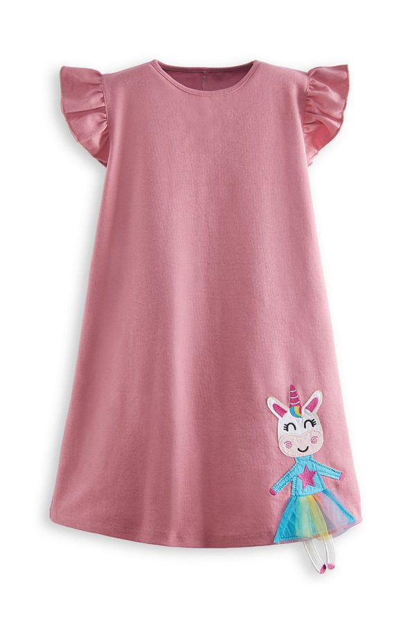 Denokids Lilycorn Pink Summer Dress for Girls