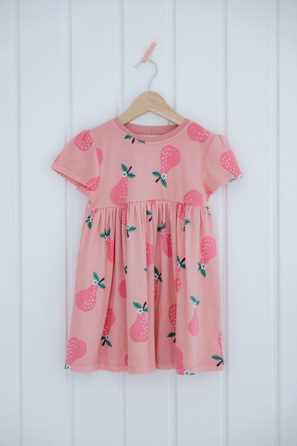 Lilabio 100% Cotton Short Sleeve Patterned Dress for Girls