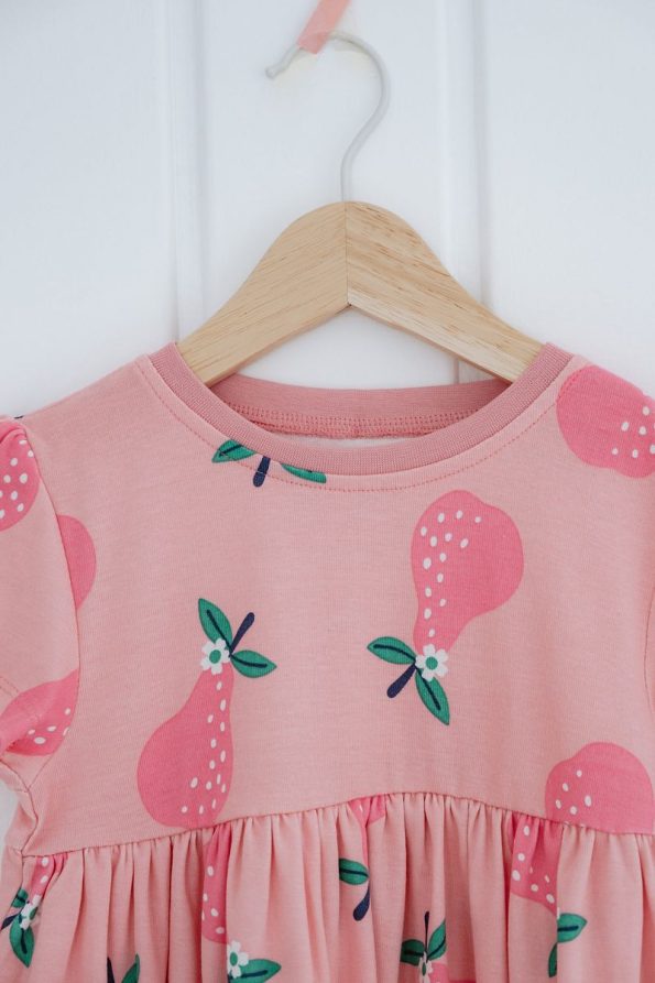 Lilabio 100% Cotton Short Sleeve Patterned Dress for Girls