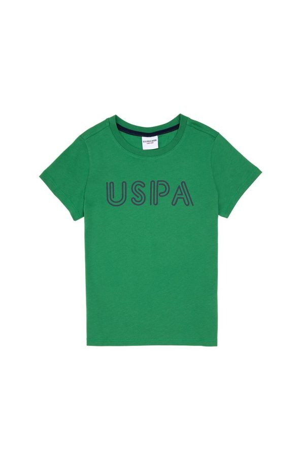 U.S. Polo Assn. Boys' Green Basic Crew Neck T-Shirt