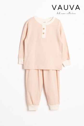 Vauva Seasonal Pajama Set Long Sleeve Button Detail for Boys and Girls