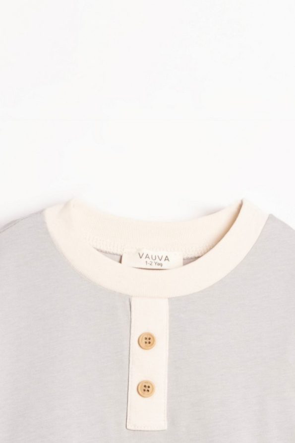 Vauva Seasonal Pajama Set Long Sleeve Button Detail Kids Pajama Set