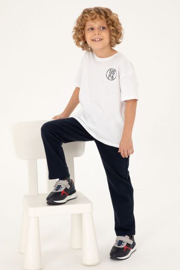 U.S. Polo Assn. Boys' White Oversized Crew Neck T-Shirt