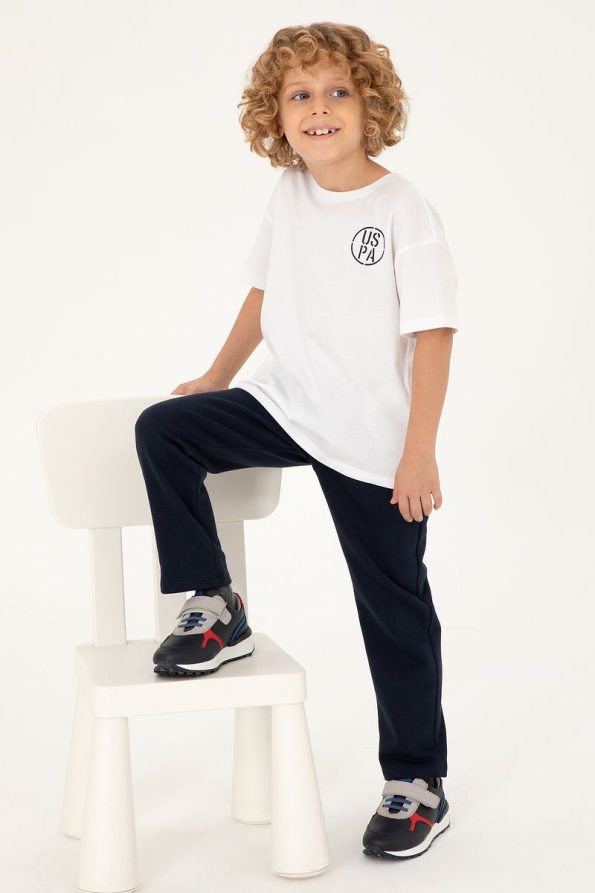 U.S. Polo Assn. Boys' White Oversized Crew Neck T-Shirt