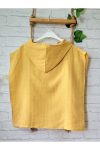 Alpar Muslin Hooded Poncho for Kids - Yellow