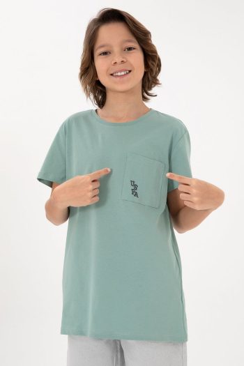 U.S. Polo Assn. Boys' Aqua Green Crew Neck T-Shirt