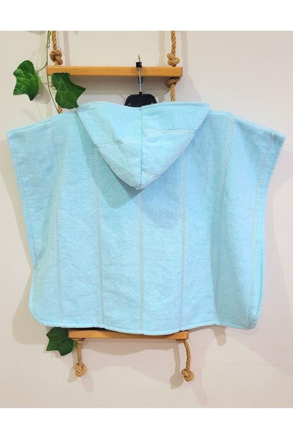 Cotton Hooded Beach Towel Poncho for Kids