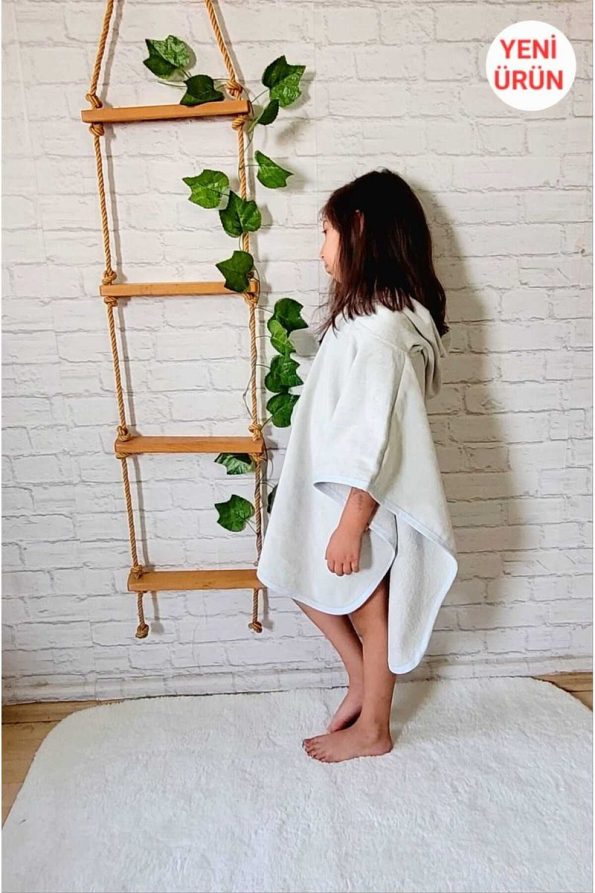 Soft Cotton Hooded Towel Poncho for Kids