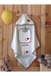 Cotton Lady 3-Piece Set Soft Cotton Baby Bath Towel Swaddle White/Heart