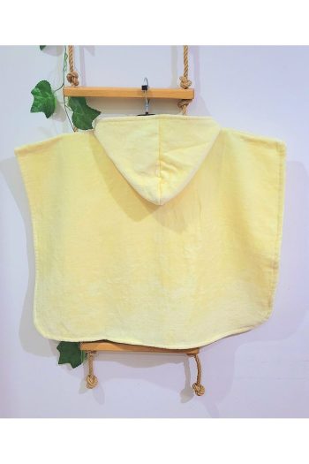 Cotton Lady Hooded Beach Pool Towel Poncho for Kids - Yellow