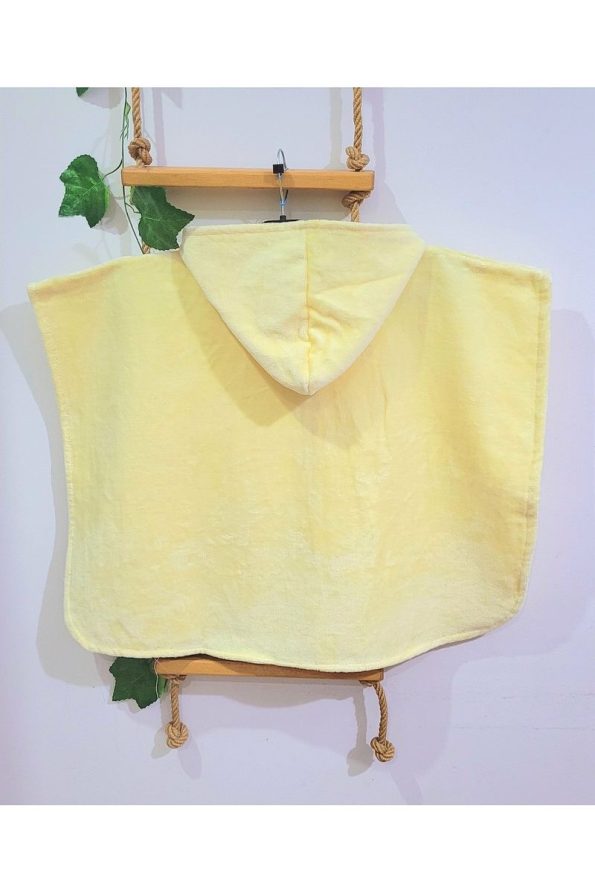 Cotton Lady Hooded Beach Pool Towel Poncho for Kids - Yellow