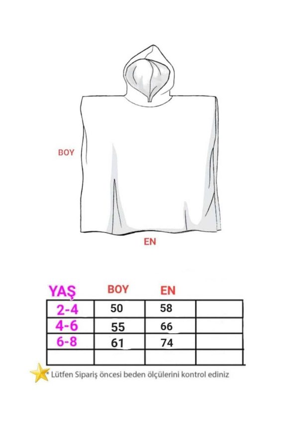 Soft Cotton Hooded Poncho for Kids - Blue