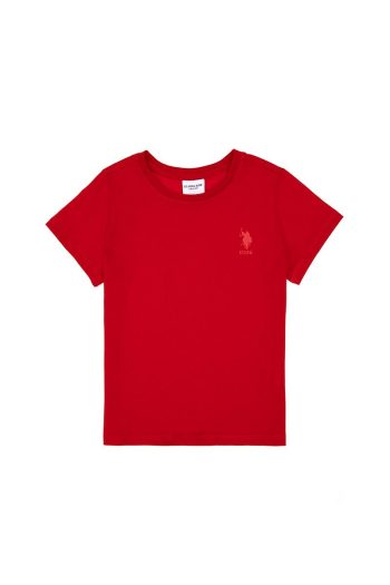 U.S. Polo Assn. Boys Red Basic Crew Neck T-Shirt